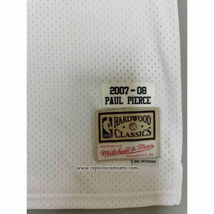 Camiseta Boston Celtics Paul Pierce #34 Mitchell & Ness 2007-08 Blanco